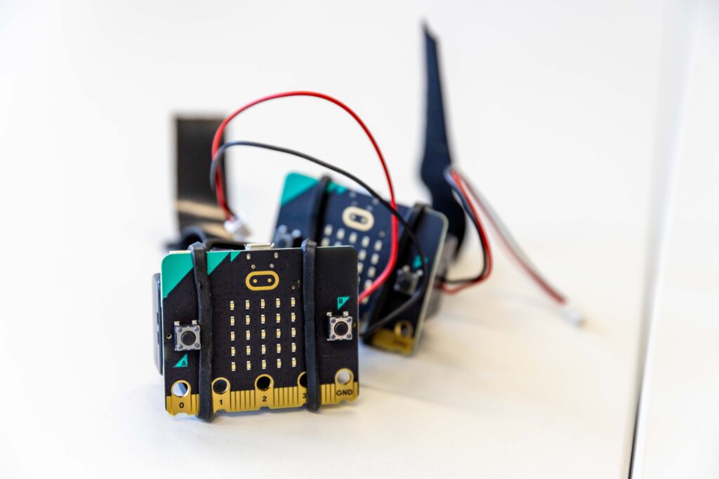 image of a micro:bit devices  placed on a desk